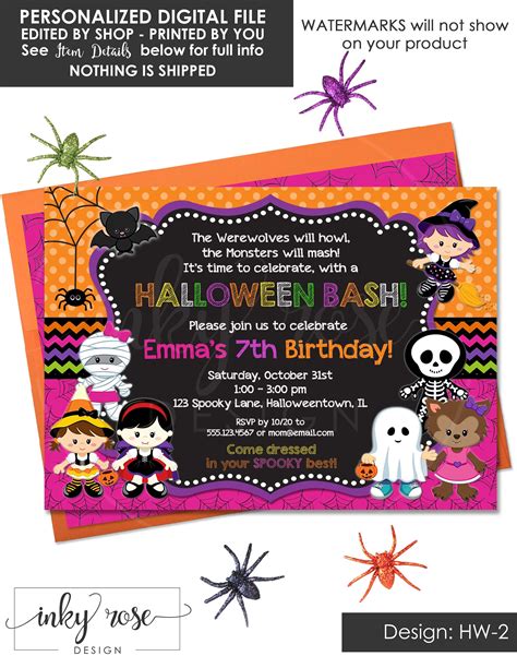 Free Halloween Party Invitations Templates for Kids