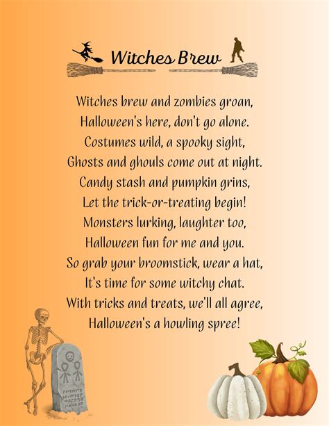 A illustration of a range of Halloween-themed poems