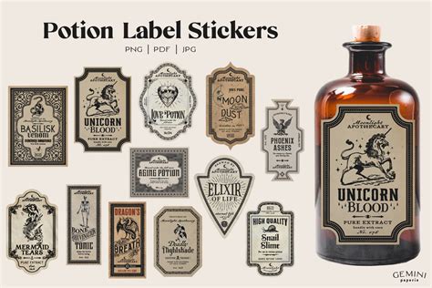 Halloween potion labels printable free templates