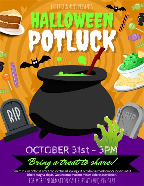 Halloween Potluck Sign-up Sheet Template 3