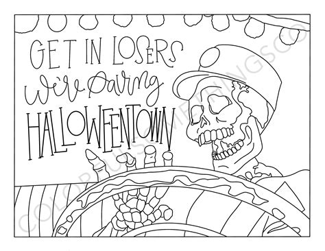 Halloween Town Coloring Page