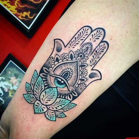 Hamsa hand tattoo for protection