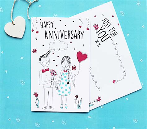 Hand-Drawn Anniversary Card Template