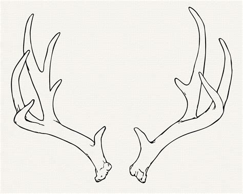 A hand-drawn antler illustration template