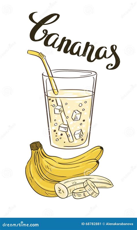 Hand-Drawn Banana Milk Scene