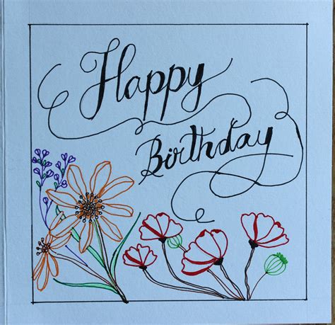 Hand-drawn birthday card