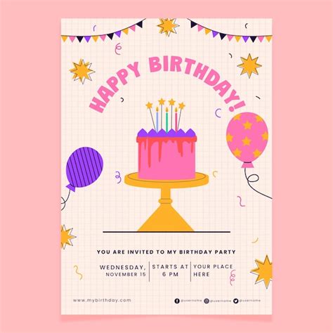 Hand-drawn birthday templates