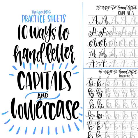 A printable designed for hand lettering practice with a focus on flourishes