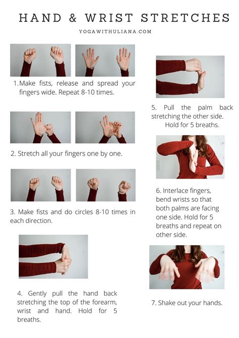 Description of hand stretching exercises