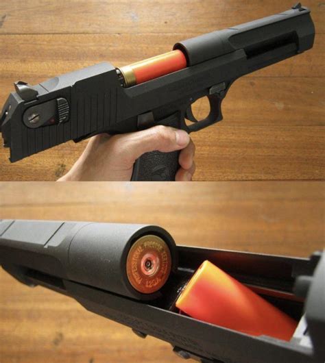 Handgun shooting shotgun shell