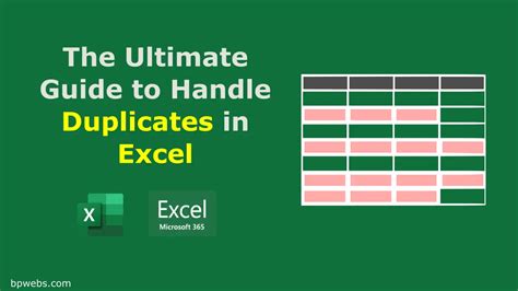 Handle Duplicates in Excel