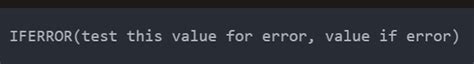 Handling Errors with IFERROR Function