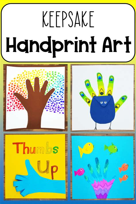 A collection of handprint art templates with different themes and designs