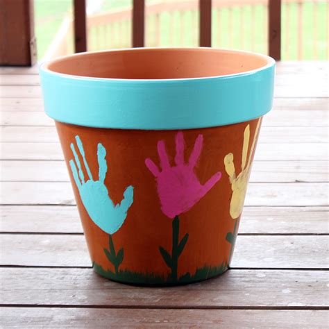 Handprint flower pot