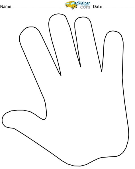 Handprint template created using digital tools