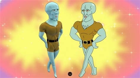 Handsome Squidward Face Template Artistic Interpretations