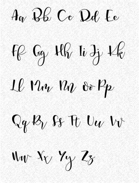 Handwriting styles for beginners sheet