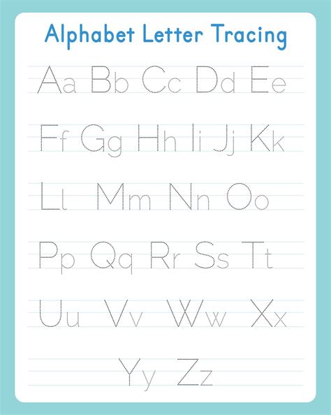 Handwriting tracing letters printables for kids