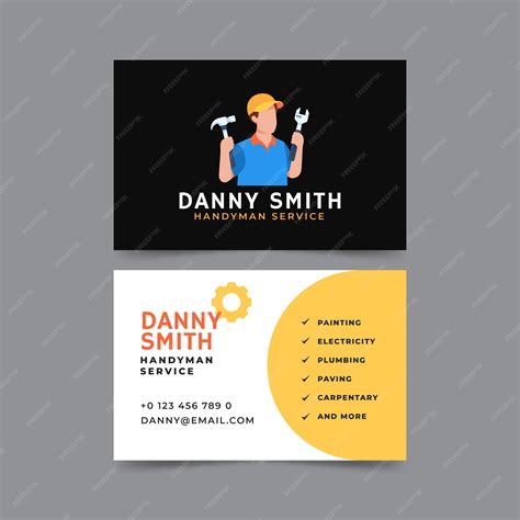 Handyman Business Card with Logo Template