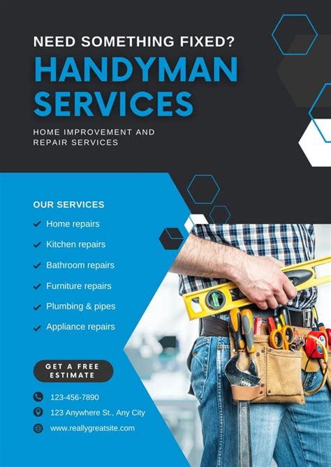 Handyman Flyer Template Canva