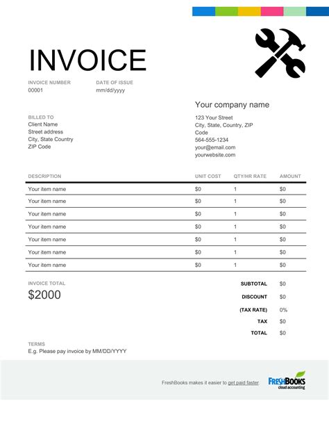 Handyman Invoice Template