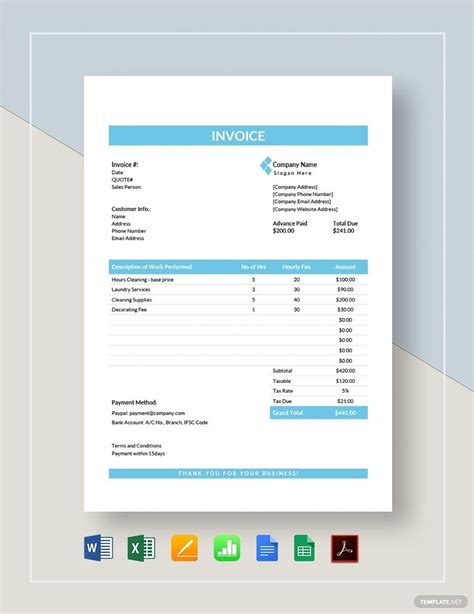 Handyman Invoice Template Google Docs