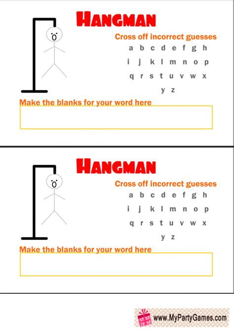 Hangman Printable for Kids