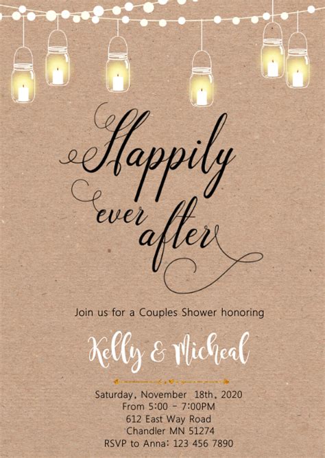 A happily ever after invitation template with a luxurious design