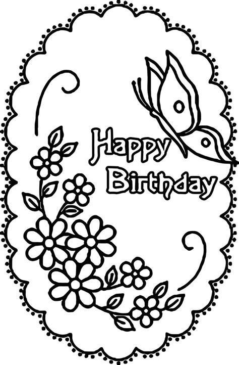 Happy birthday cards coloring page