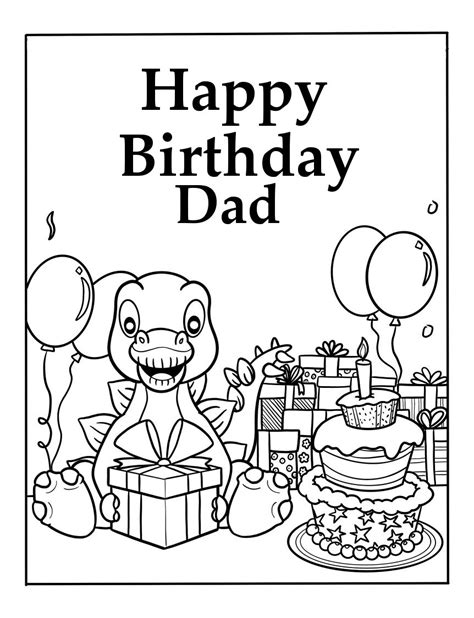 Happy Birthday Daddy Coloring Page 1