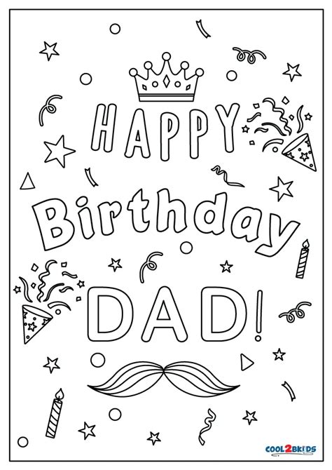 Happy Birthday Daddy Coloring Page 2