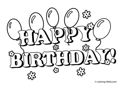 Happy birthday sign coloring page