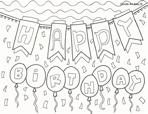 Happy birthday sign coloring page