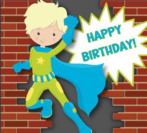 Happy birthday superhero coloring page