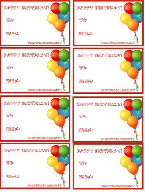 Happy Birthday Tag Templates