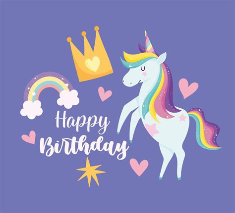 Happy birthday unicorn printable for kids