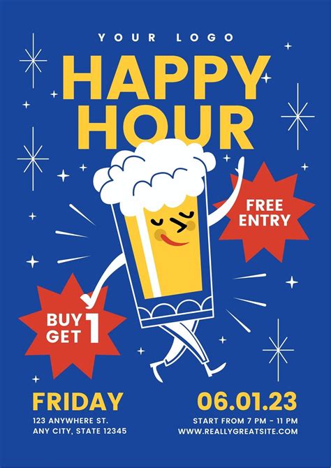 Happy Hour Flyer Template Design