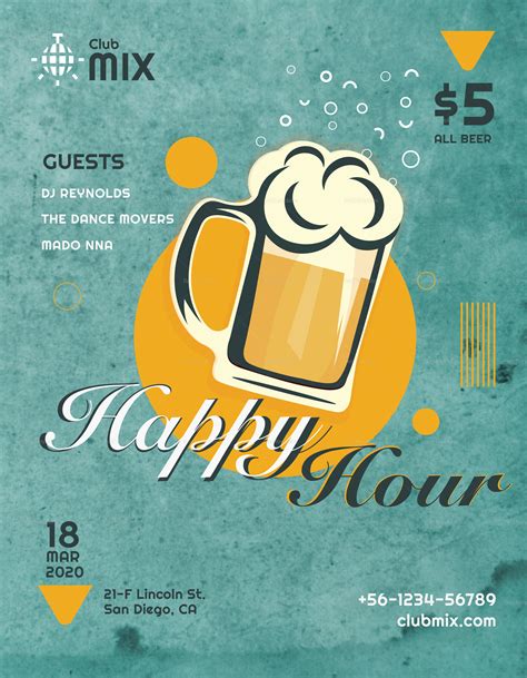 Happy Hour Flyer Template InDesign