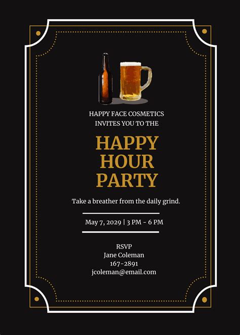 Happy hour invitation templates