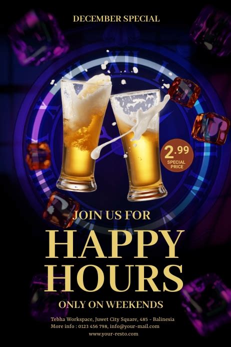 Happy Hour Poster Template Example 4