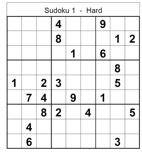 A challenging hard Sudoku puzzle with a unique solution