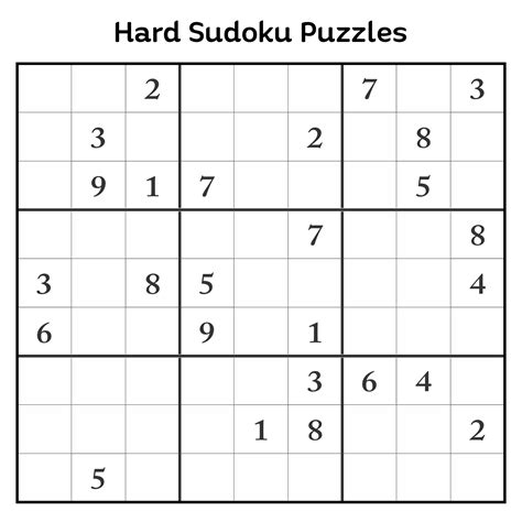 Hard Sudoku Puzzles Free Printable