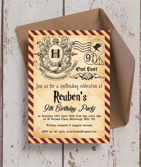 Harry Potter Birthday Invitation