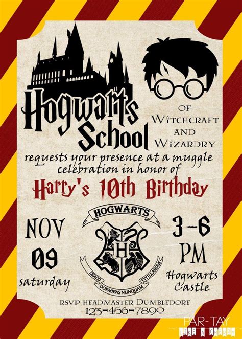 Harry Potter Birthday Party Invitation