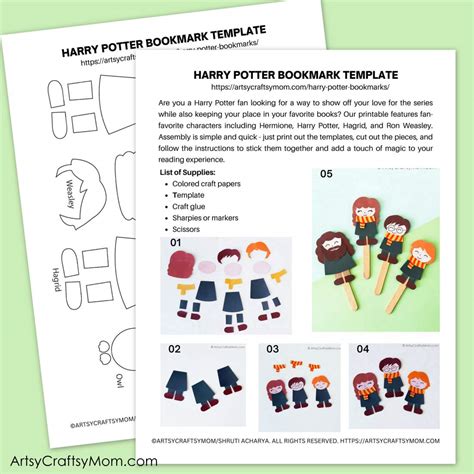 Harry Potter Bookmark Template Free