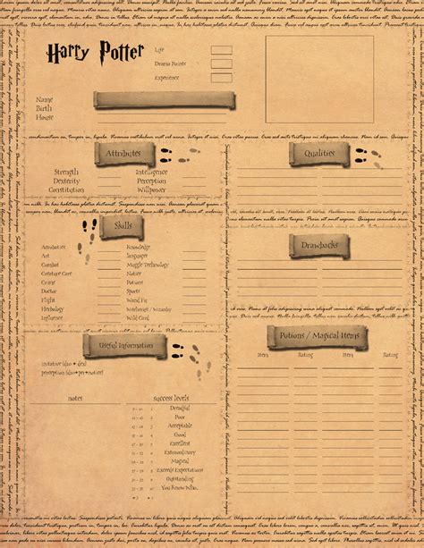 Harry Potter Character Template