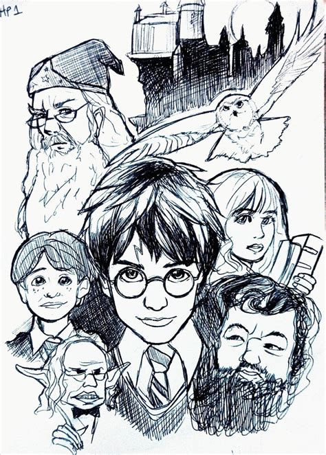 Harry Potter coloring page featuring the Hogwarts Express