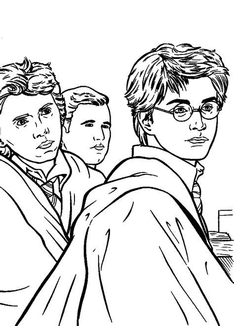 Harry Potter coloring page featuring a magical creature