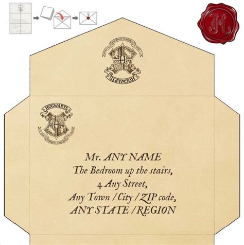 Customizable Harry Potter envelope design featuring Ron Weasley