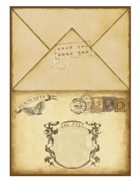 Free Harry Potter envelope template featuring Hermione Granger